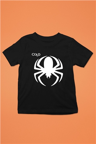 Cold Baskılı Unisex Siyah Çocuk Tişört - Tshirt