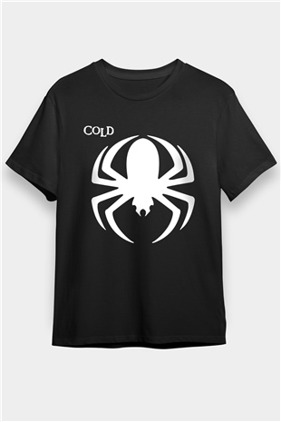 Cold Baskılı Unisex Siyah Tişört - Tshirt
