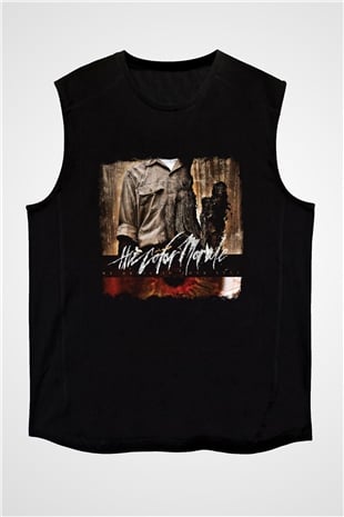 Color Morale Baskılı Unisex Siyah Kolsuz Tişört