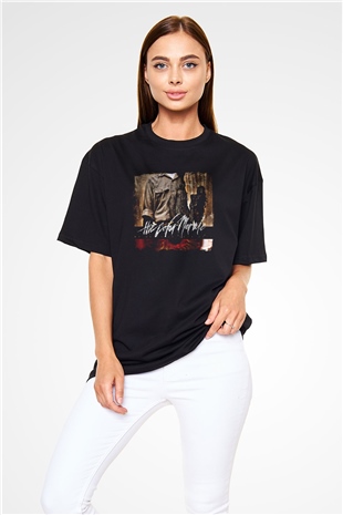 Color Morale Baskılı Unisex Siyah Oversize Tişört