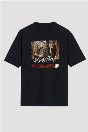 Color Morale Baskılı Unisex Siyah Oversize Tişört