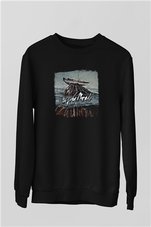 Color Morale Baskılı Unisex Siyah Sweatshirt
