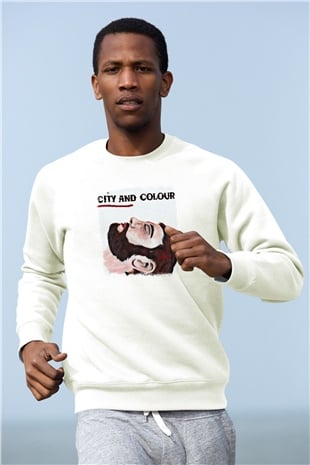 Color of Violence Baskılı Unisex Beyaz Sweatshirt