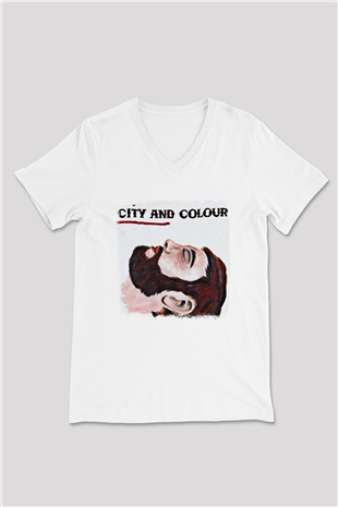 Color of Violence Baskılı Unisex Beyaz V Yaka Tişört