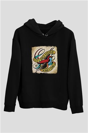 Color of Violence Baskılı Unisex Siyah Hoodie