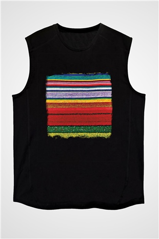 Color of Violence Baskılı Unisex Siyah Kolsuz Tişört