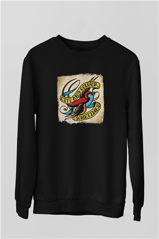 Color of Violence Baskılı Unisex Siyah Sweatshirt