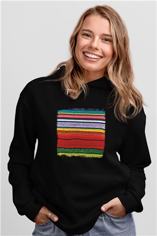 Color of Violence Baskılı Unisex Siyah Hoodie