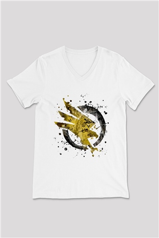 Command and Conquer Beyaz Unisex V Yaka Tişört