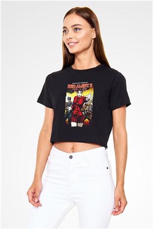 Command and Conquer Siyah  Crop Top Tişört
