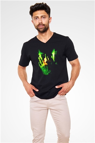 Command and Conquer Siyah Unisex V Yaka Tişört T-Shirt