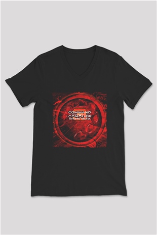 Command and Conquer Siyah Unisex V Yaka Tişört
