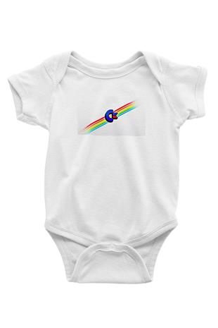 Commodore 64 Baskılı Beyaz Unisex Bebek Body - Zıbın