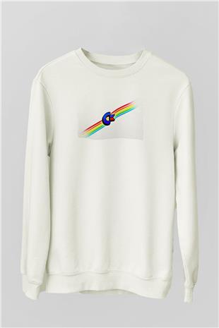 Commodore 64 Baskılı Beyaz Unisex Sweatshirt