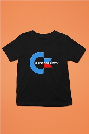 Commodore 64 Baskılı Unisex Siyah Çocuk Tişört - Tshirt