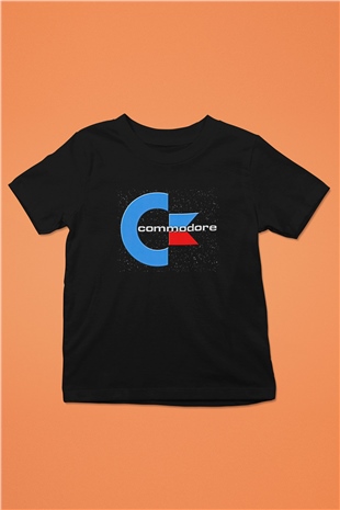 Commodore 64 Baskılı Unisex Siyah Çocuk Tişört - Tshirt