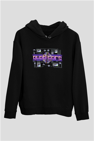 Commodore 64 Baskılı Unisex Siyah Kapüşonlu Sweatshirt