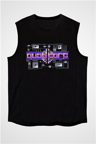 Commodore 64 Baskılı Unisex Siyah Kolsuz Tişört - Tshirt