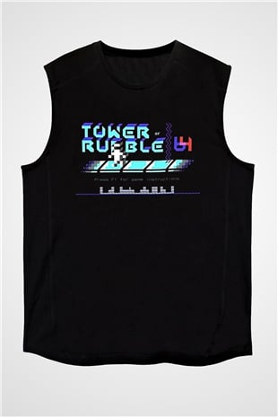 Commodore 64 Baskılı Unisex Siyah Kolsuz Tişört - Tshirt