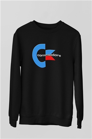 Commodore 64 Baskılı Unisex Siyah Sweatshirt