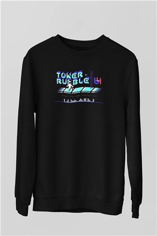 Commodore 64 Baskılı Unisex Siyah Sweatshirt