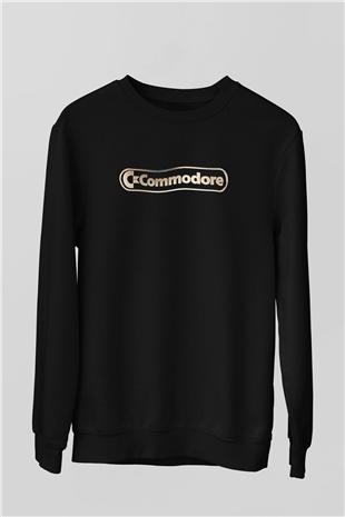 Commodore 64 Baskılı Unisex Siyah Sweatshirt