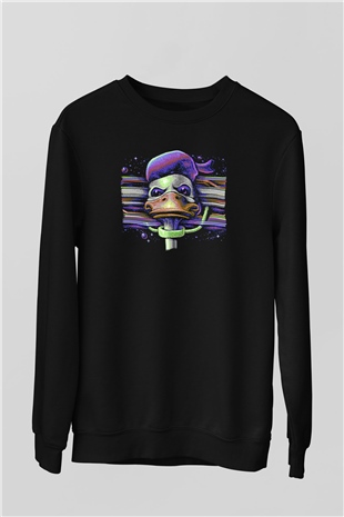 Commodore 64 Baskılı Unisex Siyah Sweatshirt
