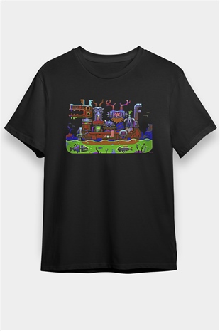 Commodore 64 Baskılı Unisex Siyah Tişört - Tshirt