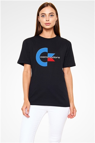 Commodore 64 Baskılı Unisex Siyah Tişört - Tshirt