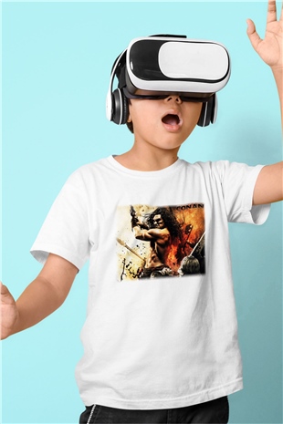 Conan the Barbarian Baskılı Beyaz Unisex Çocuk Tişört