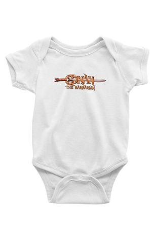 Conan the Barbarian Baskılı Beyaz Unisex Bebek Body - Zıbın