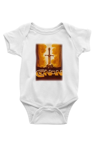 Conan the Barbarian Baskılı Beyaz Unisex Bebek Body - Zıbın