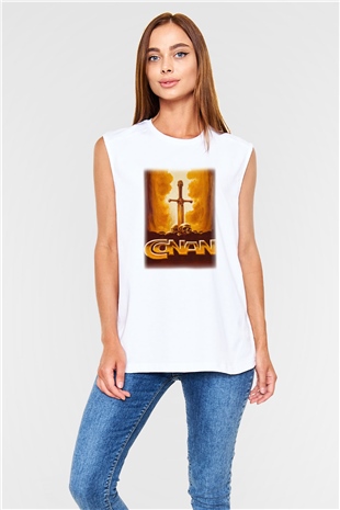 Conan the Barbarian Beyaz Unisex Kolsuz Tişört
