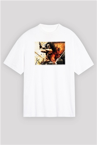 Conan the Barbarian Beyaz Unisex Oversize Tişört T-Shirt