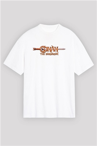 Conan the Barbarian Beyaz Unisex Oversize Tişört T-Shirt