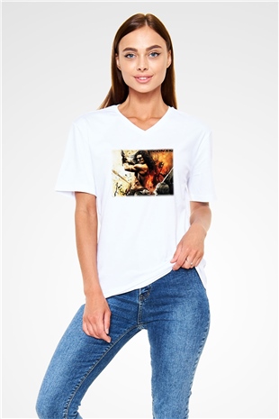 Conan the Barbarian Beyaz Unisex V Yaka Tişört T-Shirt