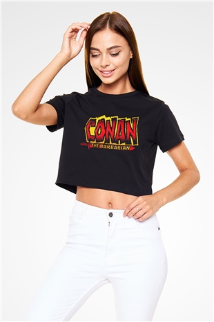 Conan the Barbarian Siyah Crop Top Tişört
