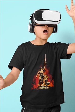 Conan the Barbarian Siyah Unisex Çocuk Tişört