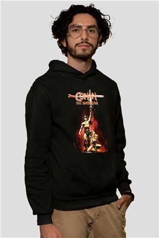 Conan The Barbarian Siyah Unisex Kapüşonlu Sweatshirt