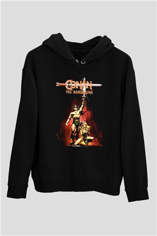 Conan The Barbarian Siyah Unisex Kapüşonlu Sweatshirt
