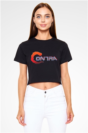 Contra Siyah Crop Top Tişört
