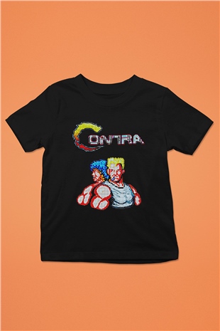 Contra Siyah Unisex Çocuk Tişört