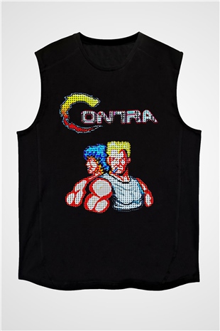 Contra Siyah Unisex Kolsuz Tişört