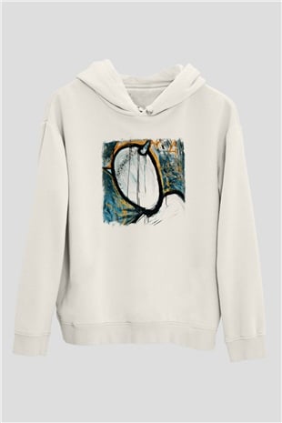 Converge Baskılı Unisex Beyaz Hoodie