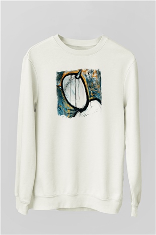 Converge Baskılı Unisex Beyaz Sweatshirt