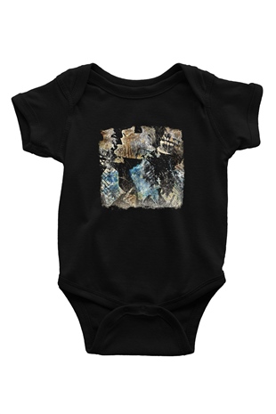 Converge Baskılı Unisex Siyah Bebek Body - Zıbın