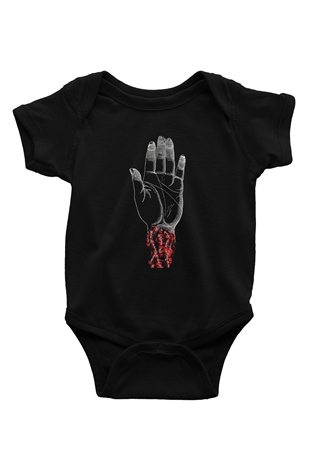 Converge Baskılı Unisex Siyah Bebek Body - Zıbın