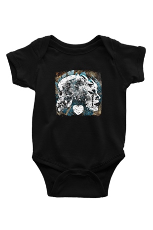 Converge Baskılı Unisex Siyah Bebek Body - Zıbın