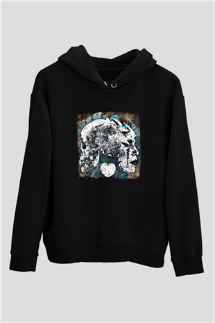 Converge Baskılı Unisex Siyah Hoodie
