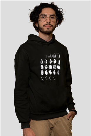 Converge Baskılı Unisex Siyah Hoodie